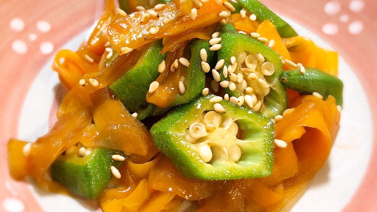 お弁当に人参とオクラの麺つゆ炒め レシピ 作り方 By Miyuっち 楽天レシピ